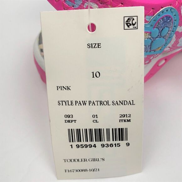 NEW NoBox Paw Patrol Light Up Sandals Shoes Pink Toddler Girls 10 Nickelodeon - Picture 10 of 10
